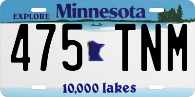 MN license plate 475TNM