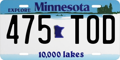 MN license plate 475TOD