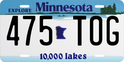 MN license plate 475TOG