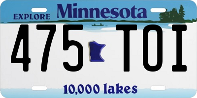 MN license plate 475TOI