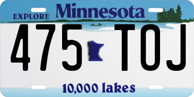 MN license plate 475TOJ