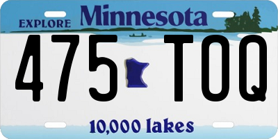 MN license plate 475TOQ