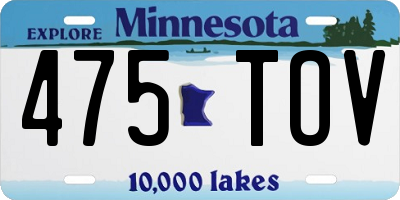 MN license plate 475TOV