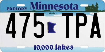 MN license plate 475TPA