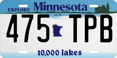 MN license plate 475TPB