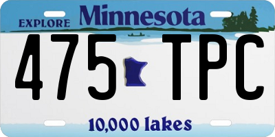 MN license plate 475TPC