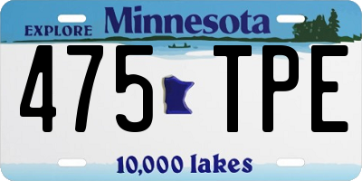 MN license plate 475TPE
