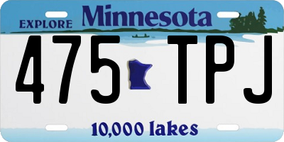 MN license plate 475TPJ