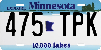 MN license plate 475TPK