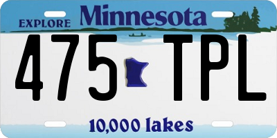MN license plate 475TPL