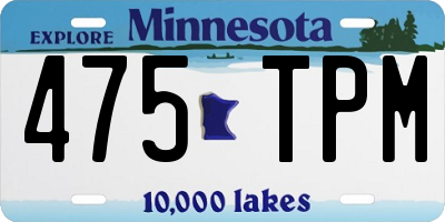 MN license plate 475TPM
