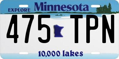 MN license plate 475TPN