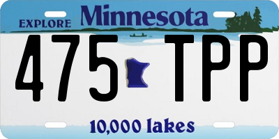 MN license plate 475TPP