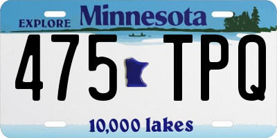 MN license plate 475TPQ