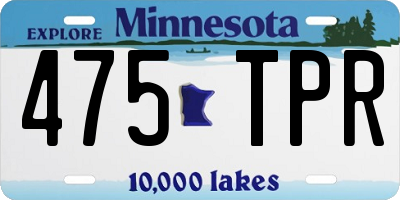 MN license plate 475TPR