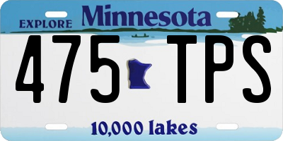 MN license plate 475TPS