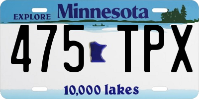 MN license plate 475TPX