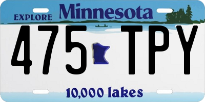 MN license plate 475TPY