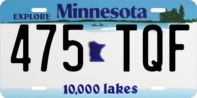 MN license plate 475TQF