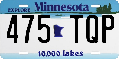 MN license plate 475TQP