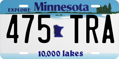 MN license plate 475TRA