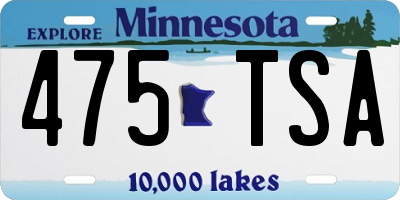 MN license plate 475TSA