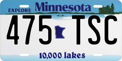 MN license plate 475TSC