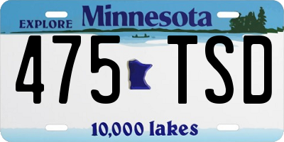 MN license plate 475TSD