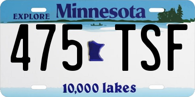 MN license plate 475TSF