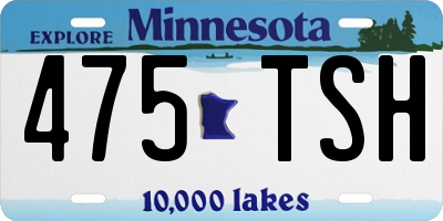 MN license plate 475TSH