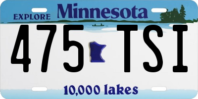 MN license plate 475TSI