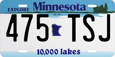 MN license plate 475TSJ
