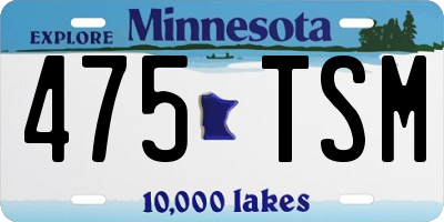 MN license plate 475TSM