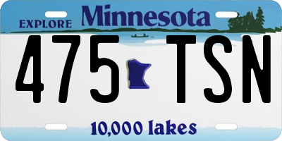 MN license plate 475TSN
