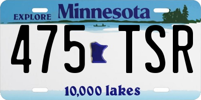 MN license plate 475TSR