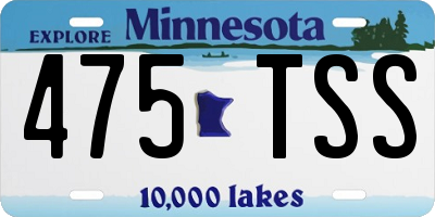 MN license plate 475TSS