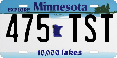 MN license plate 475TST