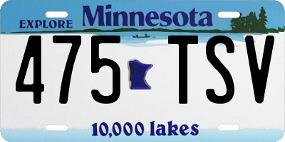 MN license plate 475TSV