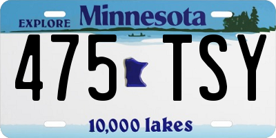 MN license plate 475TSY