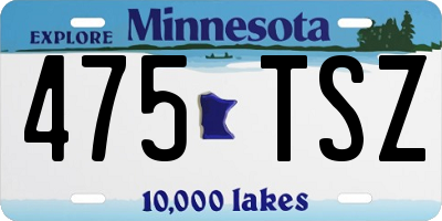 MN license plate 475TSZ