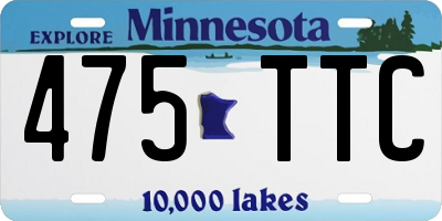 MN license plate 475TTC