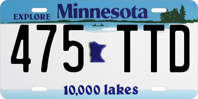 MN license plate 475TTD