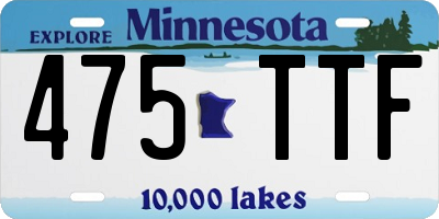 MN license plate 475TTF