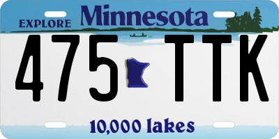 MN license plate 475TTK