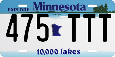 MN license plate 475TTT