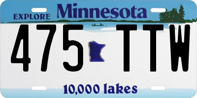 MN license plate 475TTW