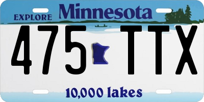 MN license plate 475TTX