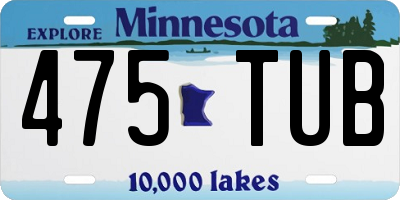 MN license plate 475TUB