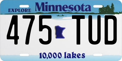 MN license plate 475TUD