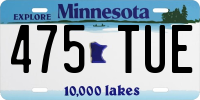 MN license plate 475TUE